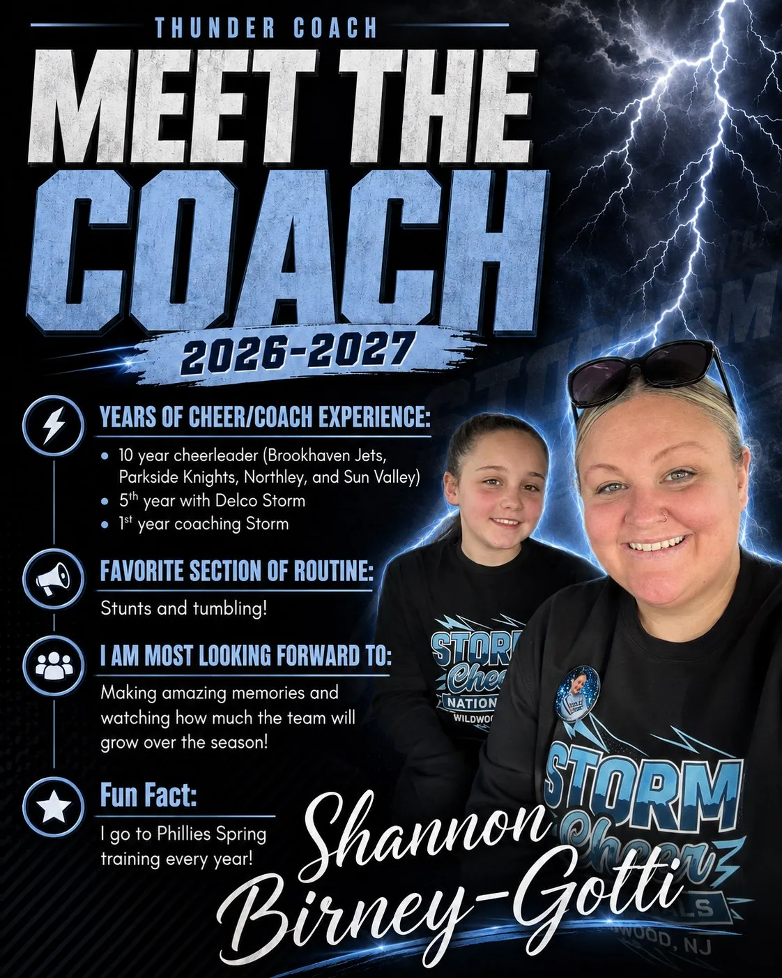 Meet the Coach 2026-2027 poster for Shannon Birney-Gotti, Thunder Coach